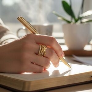 14K Gold over stainless steel Adjustable Ring